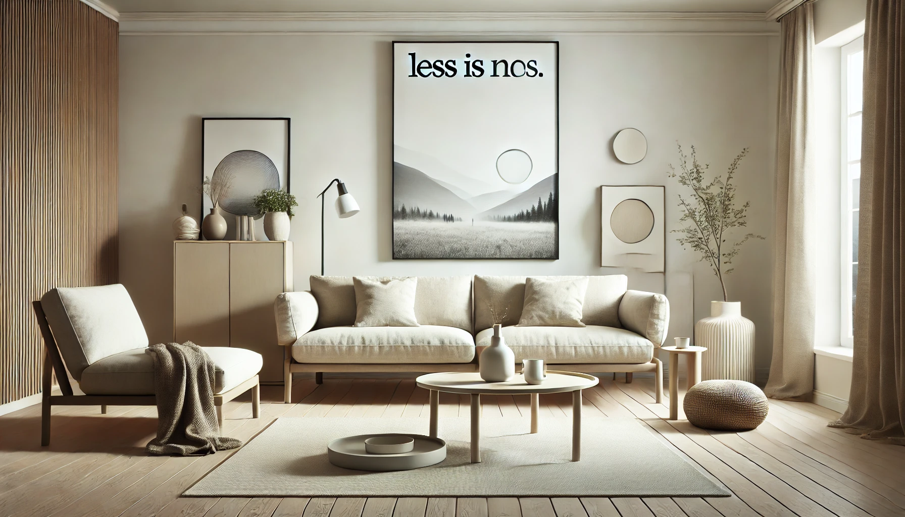 A minimalist living room reflecting a mindful, intentional lifestyle.