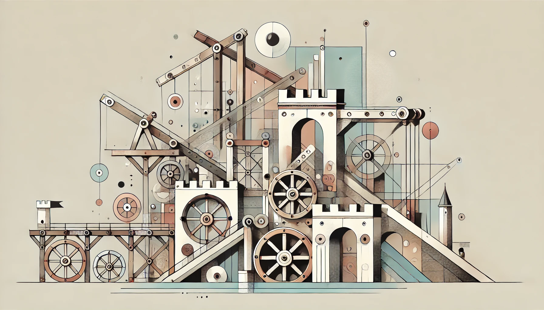Representation of medieval engineering. 