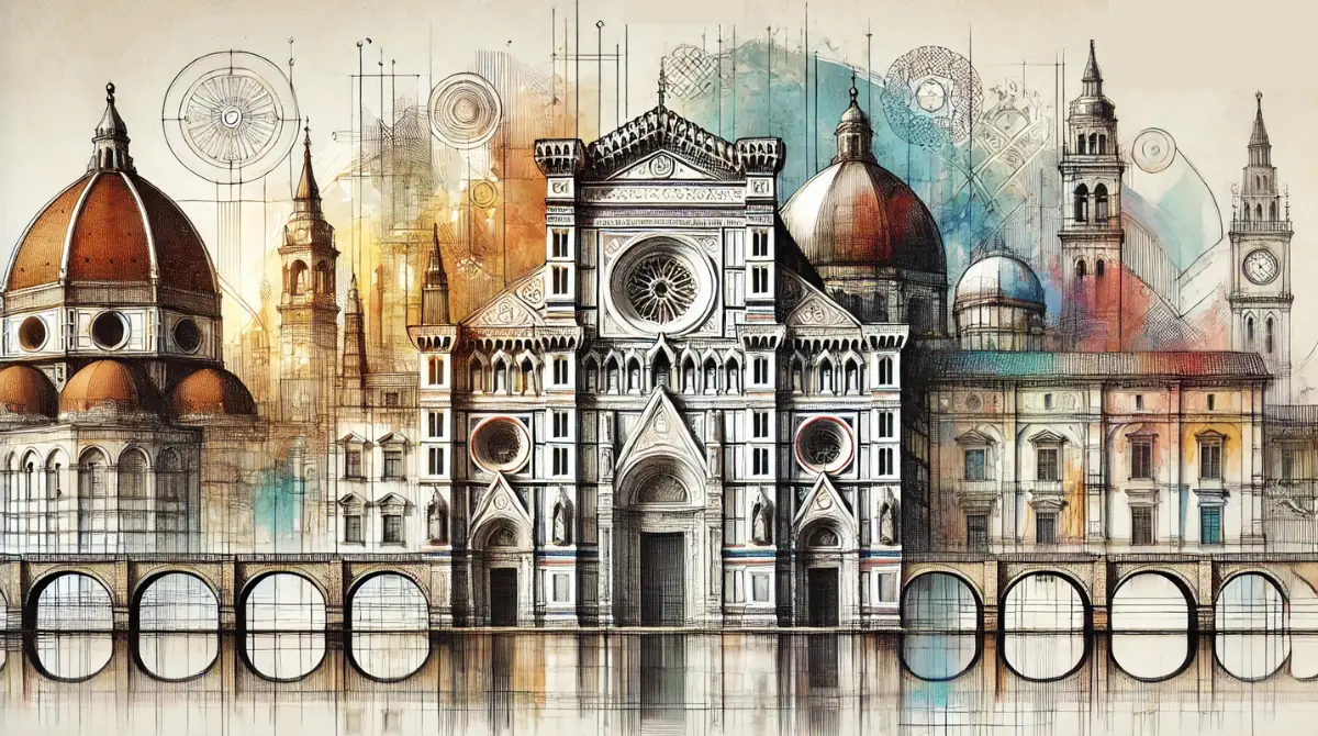 Showcasing 16th-century architectural styles, featuring grand facades and intricate design elements.