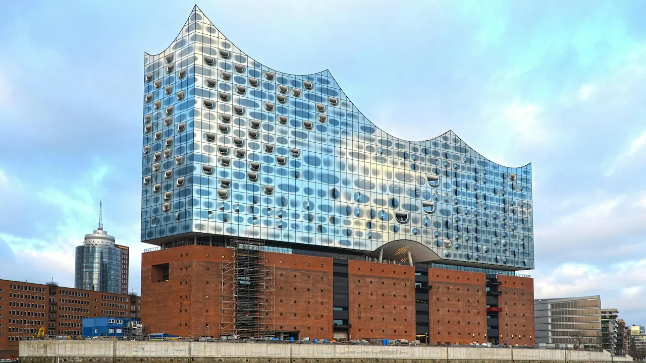 HafenCity District with the iconic Elbphilharmonie Concert Hall in Hamburg, showcasing modern architectural design