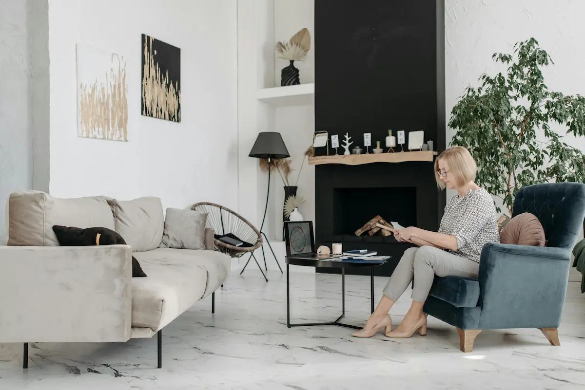 accent wall in a living room adding depth and interest with muted pastels or soft gray
