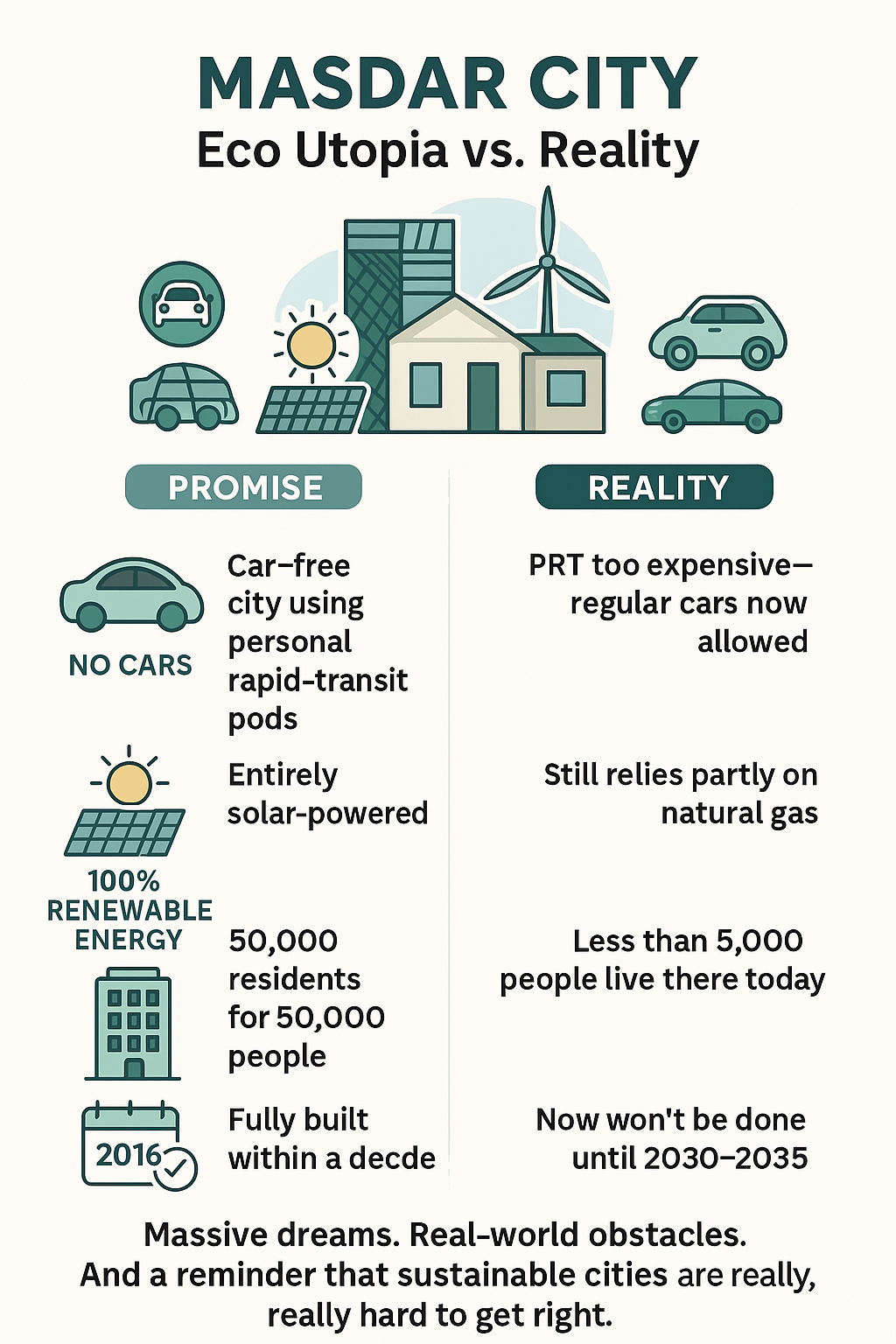 Masdar City story infographic