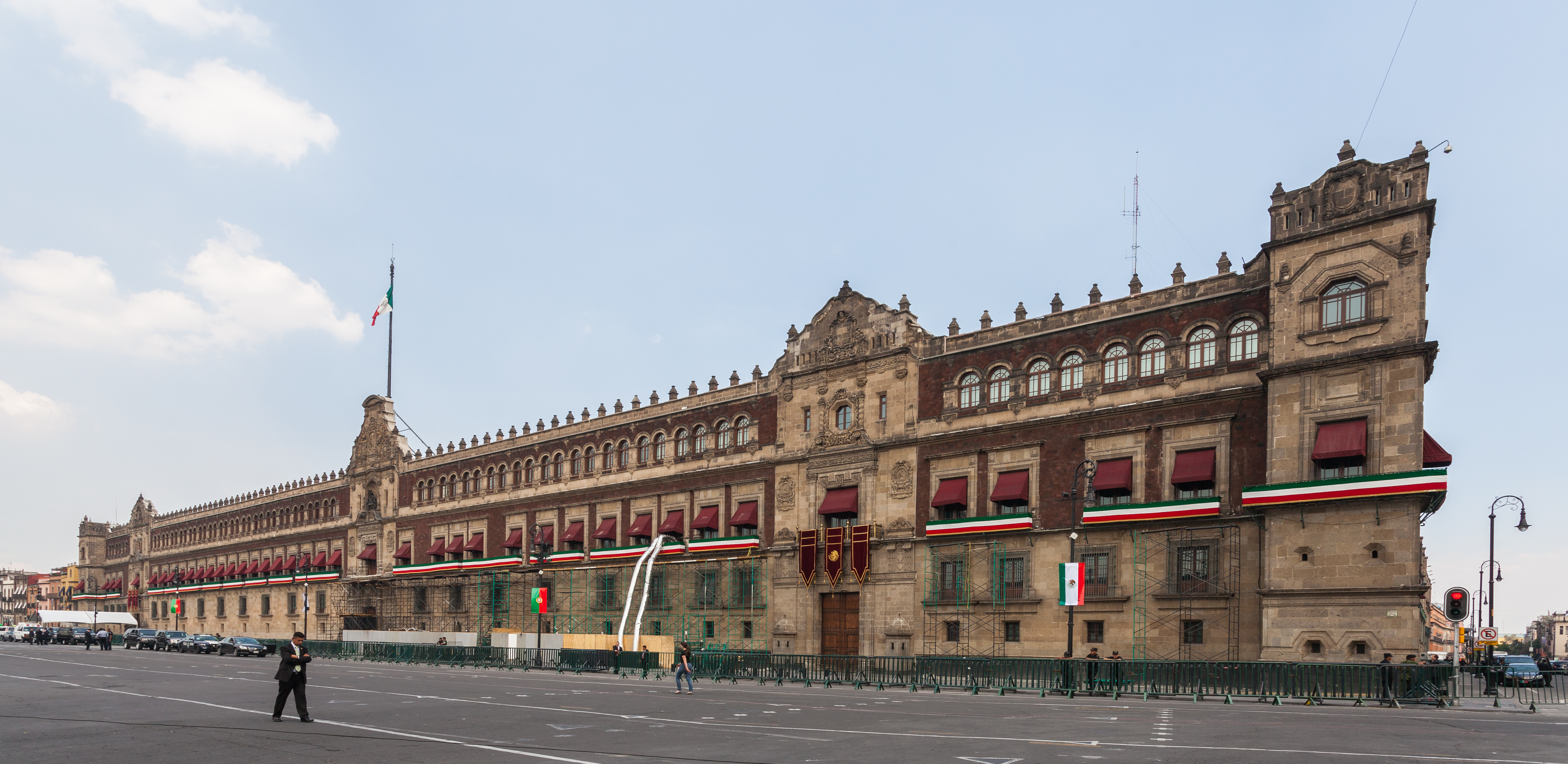 Exterior of Palacio de Gobierno in Mexico, showcasing colonial-style architecture with intricate details and classic design elements.