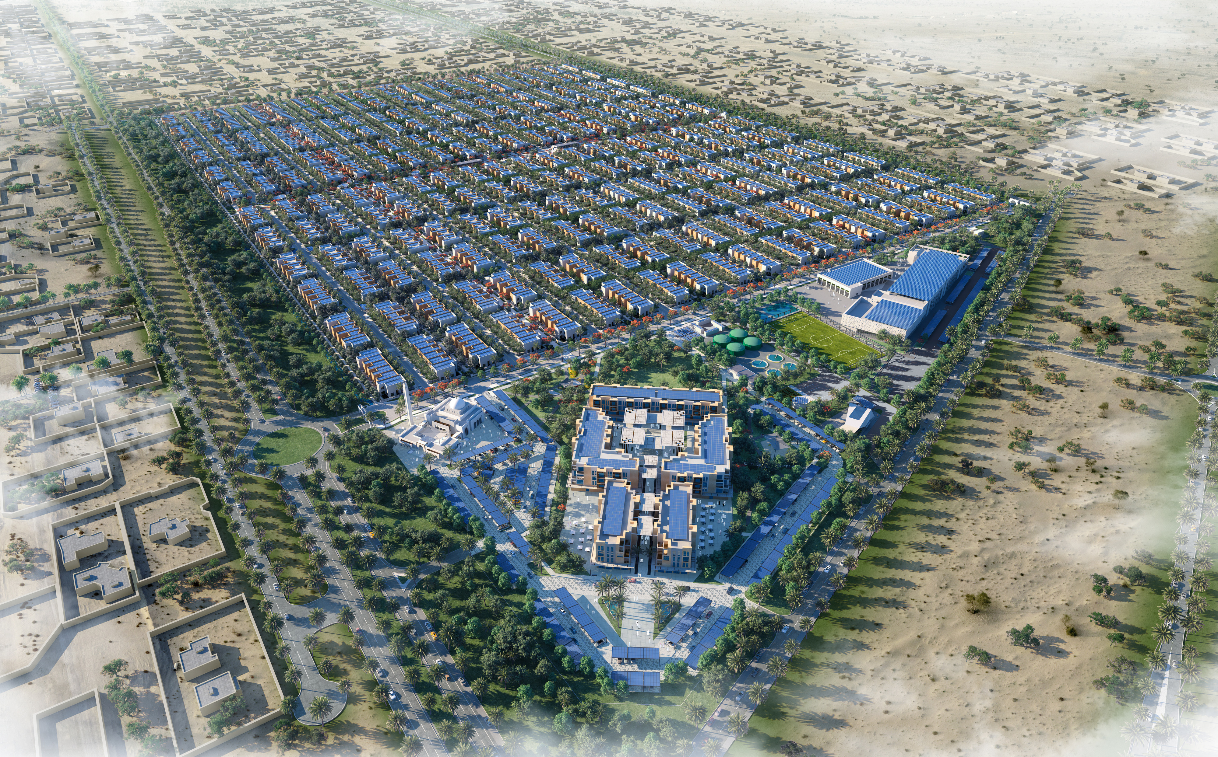 etailed map of Sharjah Sustainable City, highlighting key zones and infrastructure.