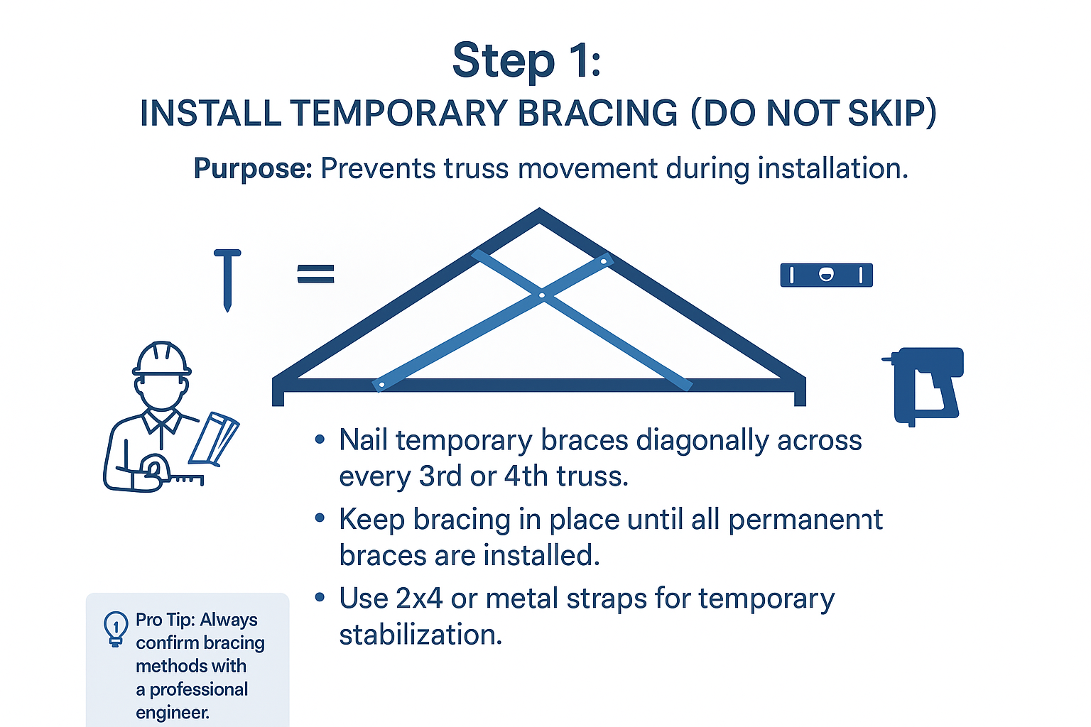  Diagram showing roof tie beam placement in structural system