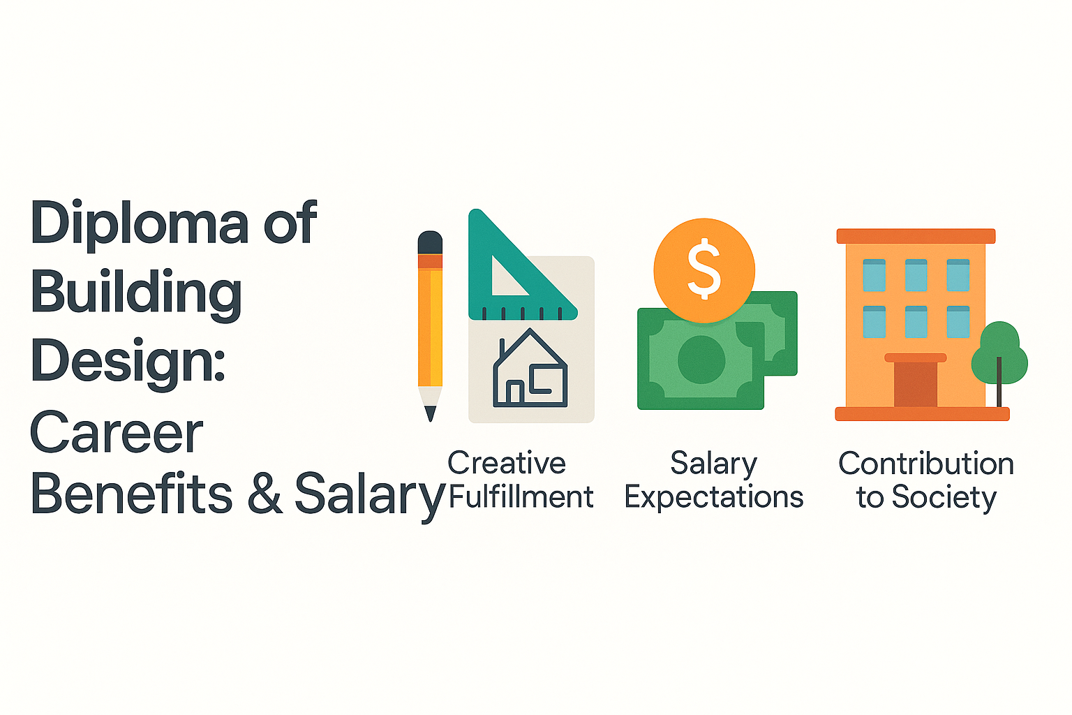 Benefits of a building design diploma with salary by region.