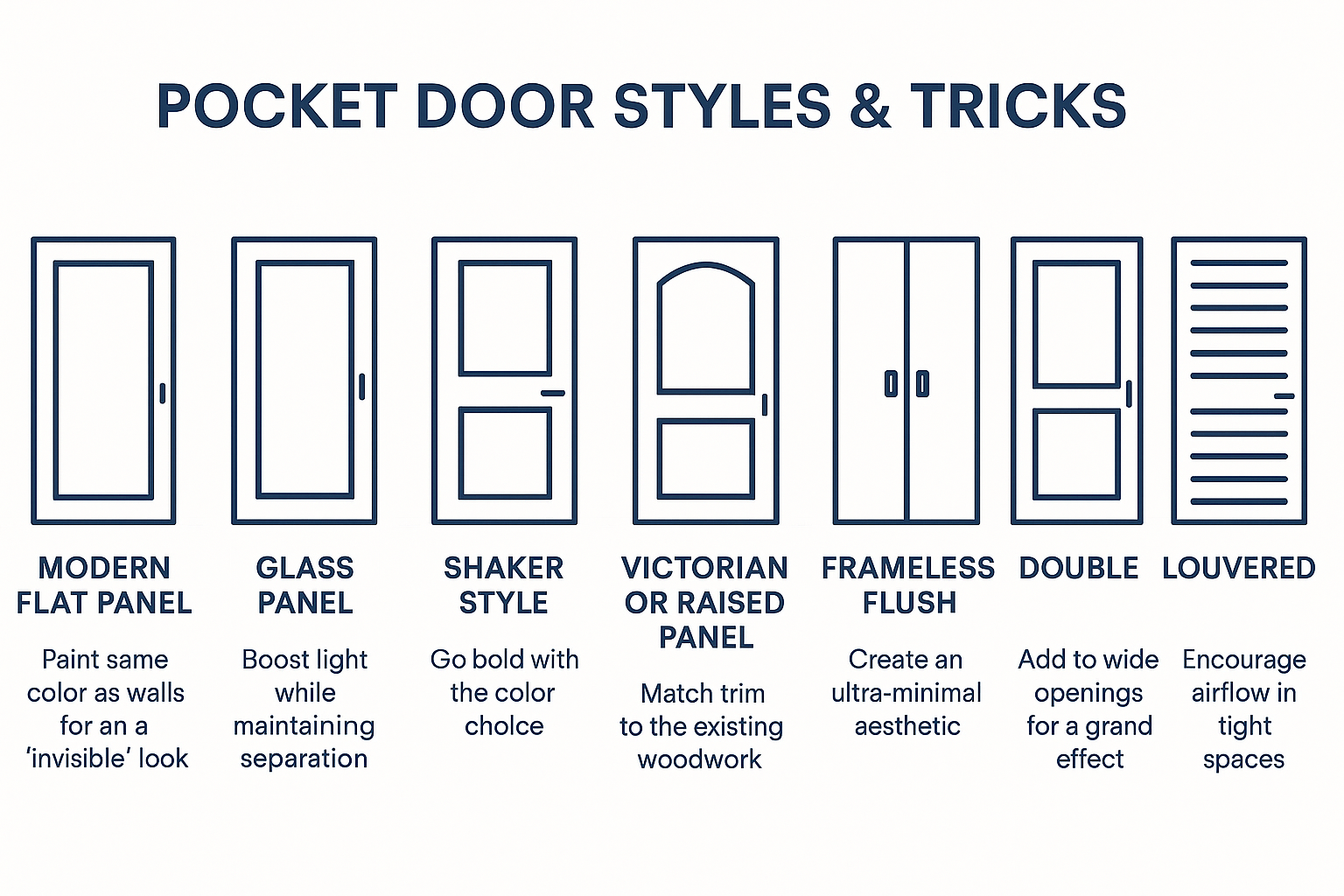 Visual guide showcasing modern interior pocket door styles and design tricks.