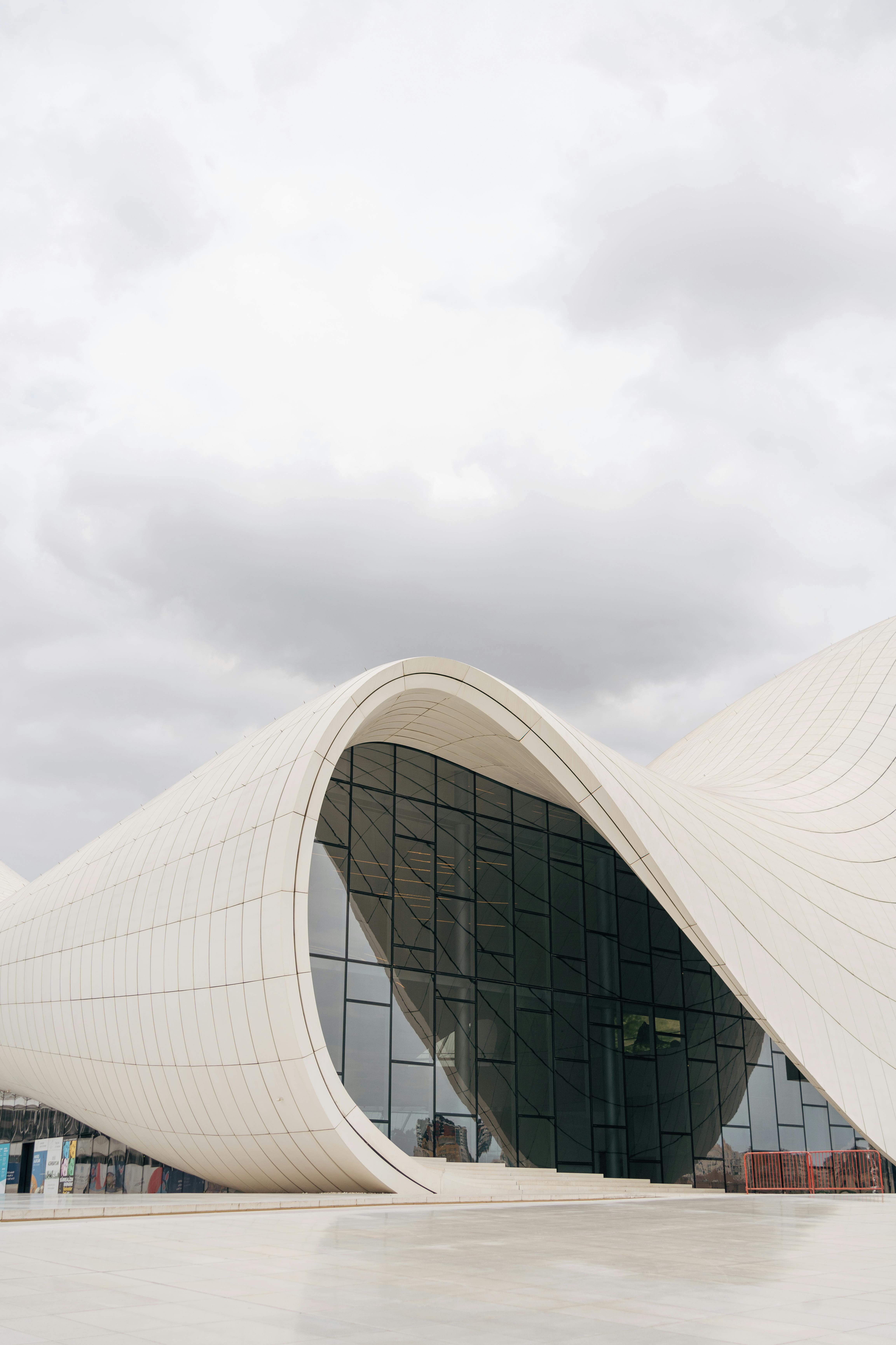 Heydar Aliyev Center in Baku with flowing organic parametric architecture.