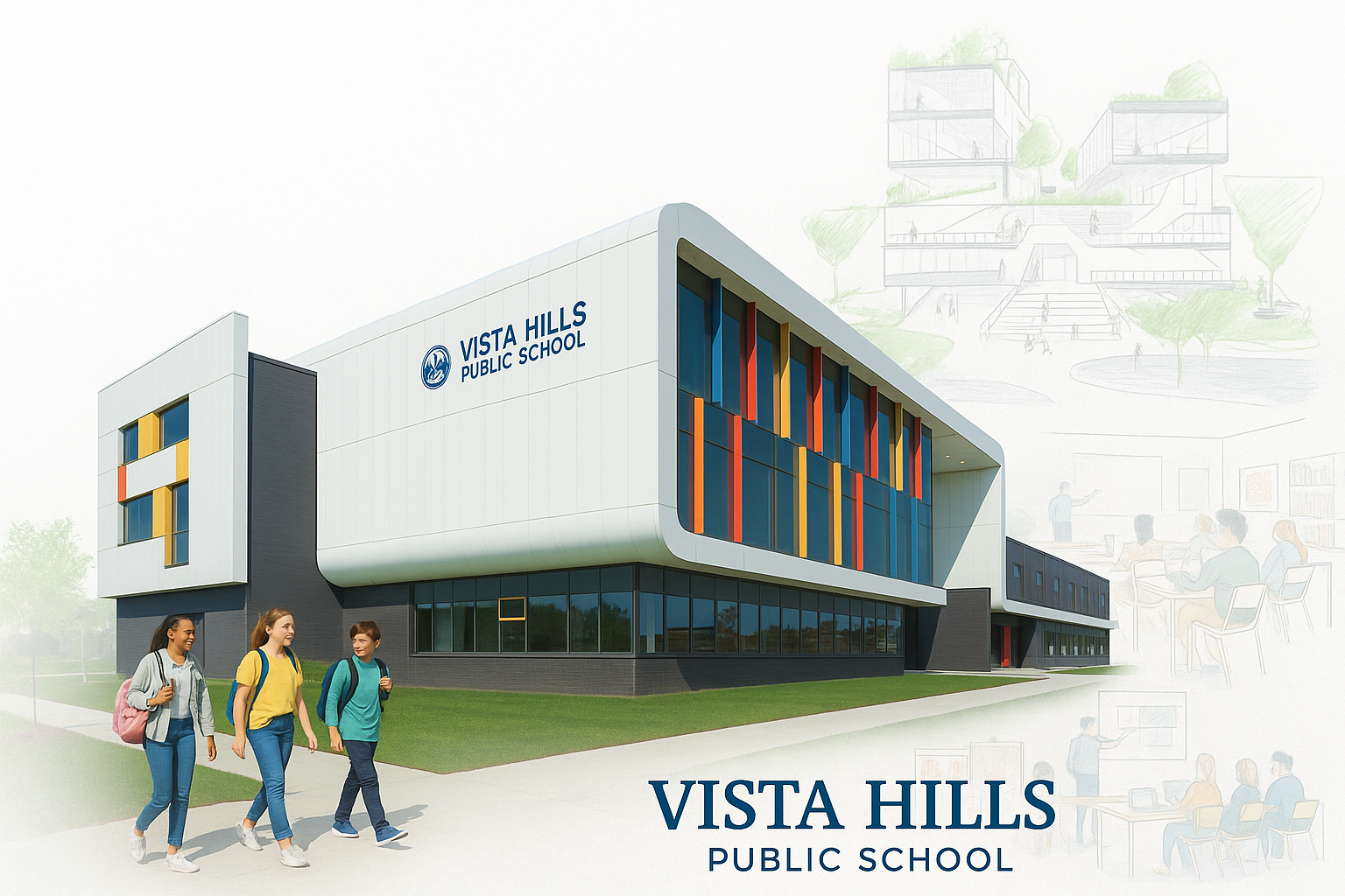 Vista Hills Public School modern design with large windows and open spaces.