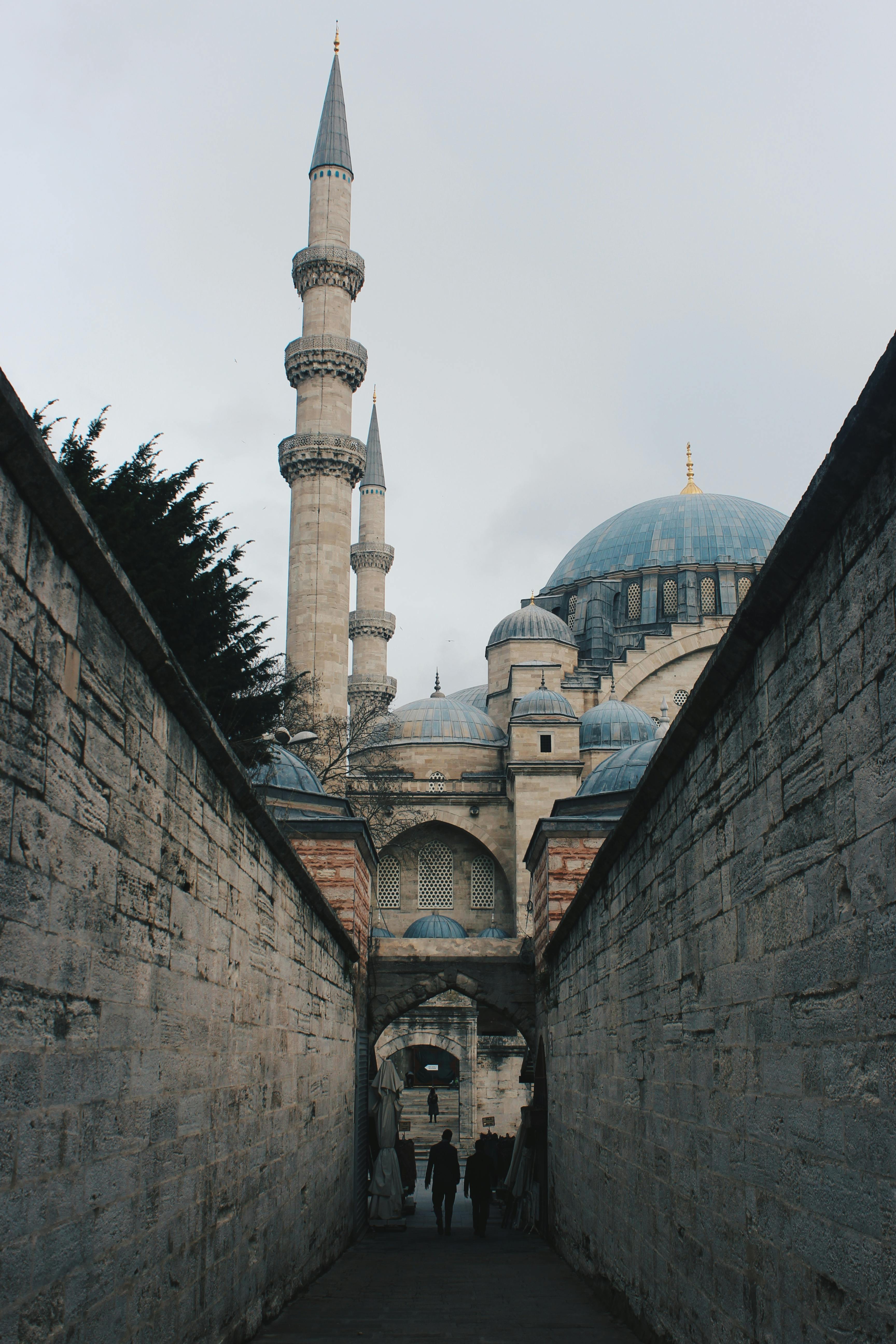 Narrow alley leading to the Süleymaniye Mosque in Istanbul.