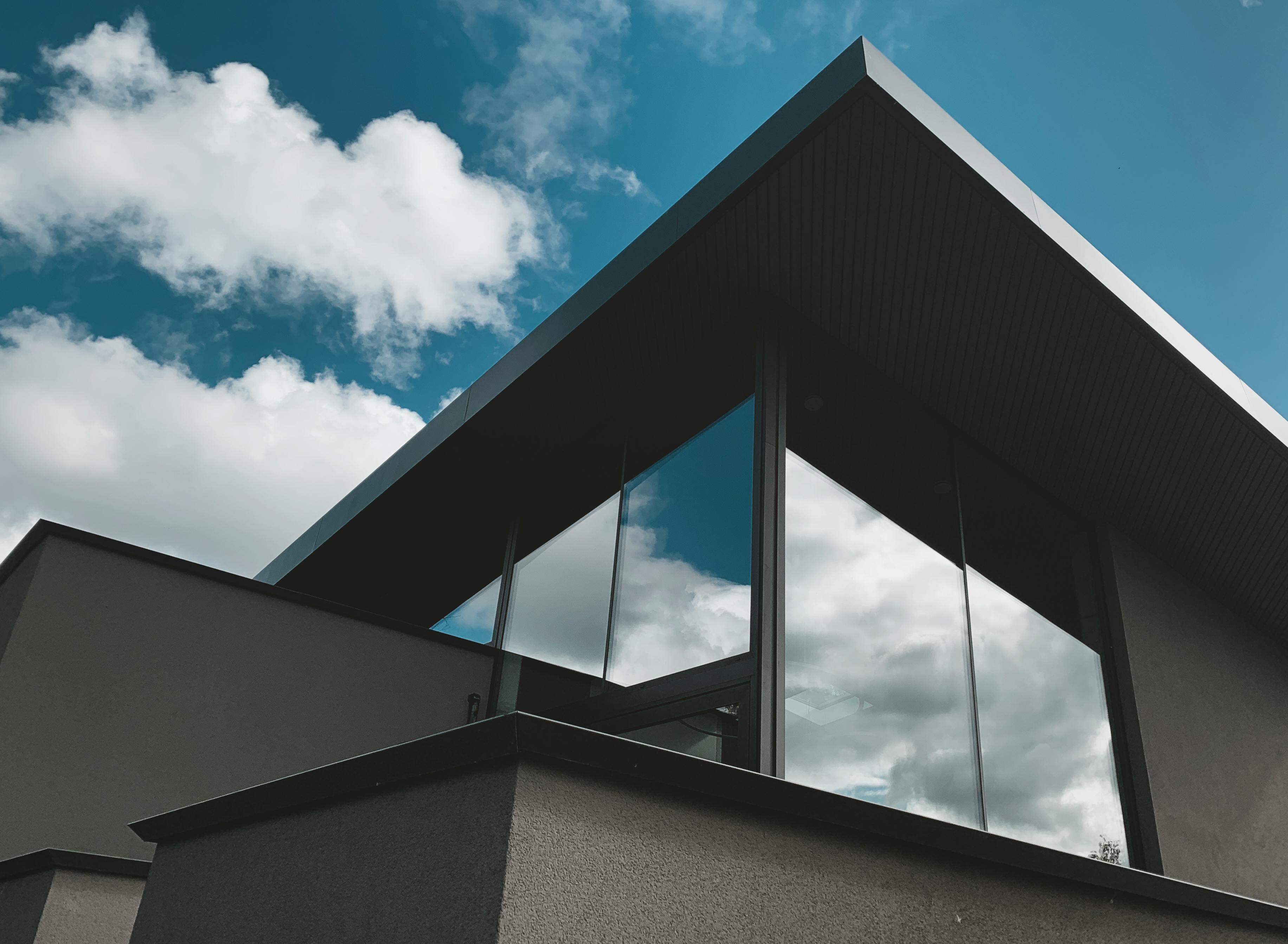 Modern minimalistic house exterior in Alkmaar, Netherlands.