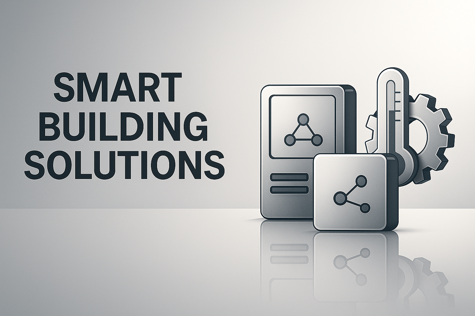Showing smart building icons for automation and control technologies.