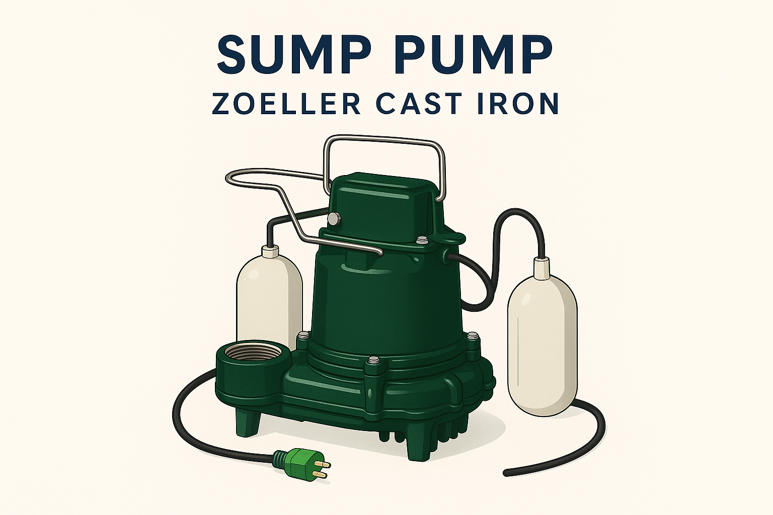 Zoeller M53 Mighty-Mate sump pump with vertical float.