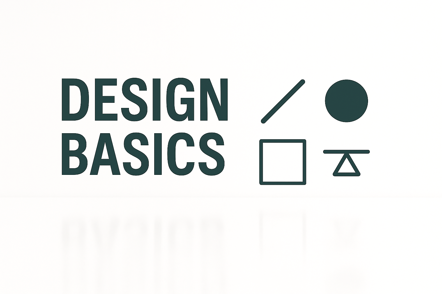 Core design basics showing line, shape, color, and balance.