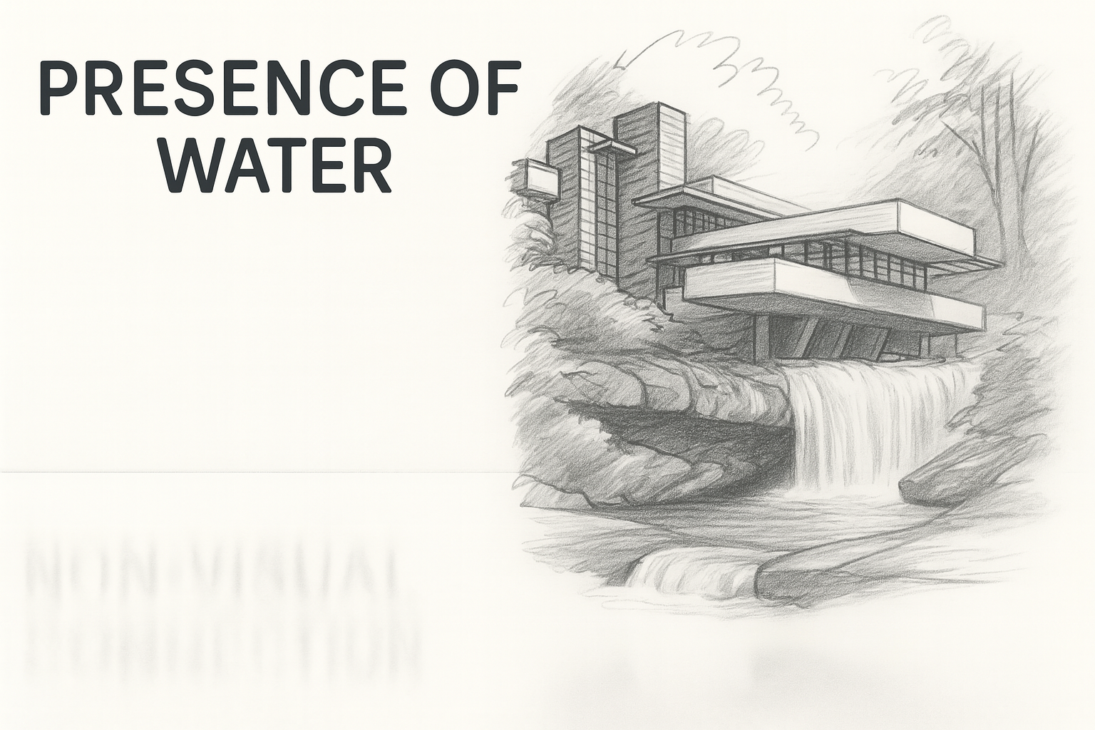Frank Lloyd Wright’s Fallingwater over a waterfall.
