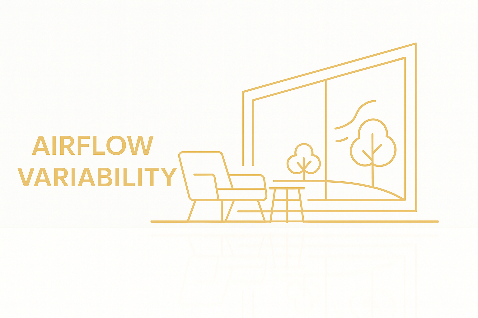 An illustration of thermal airflow with open window concept.