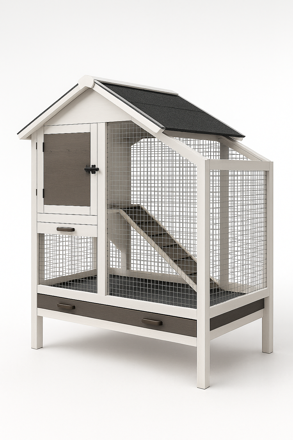 Small modern chicken coop made with simple materials.
