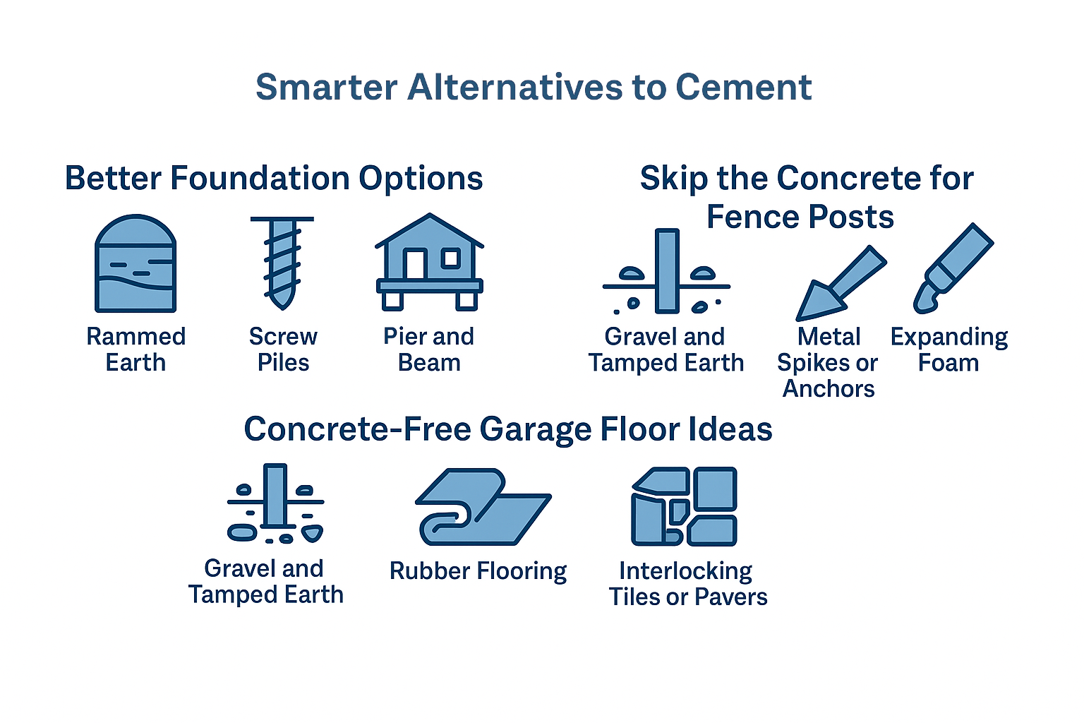 Infographic showing smarter alternatives to cement.