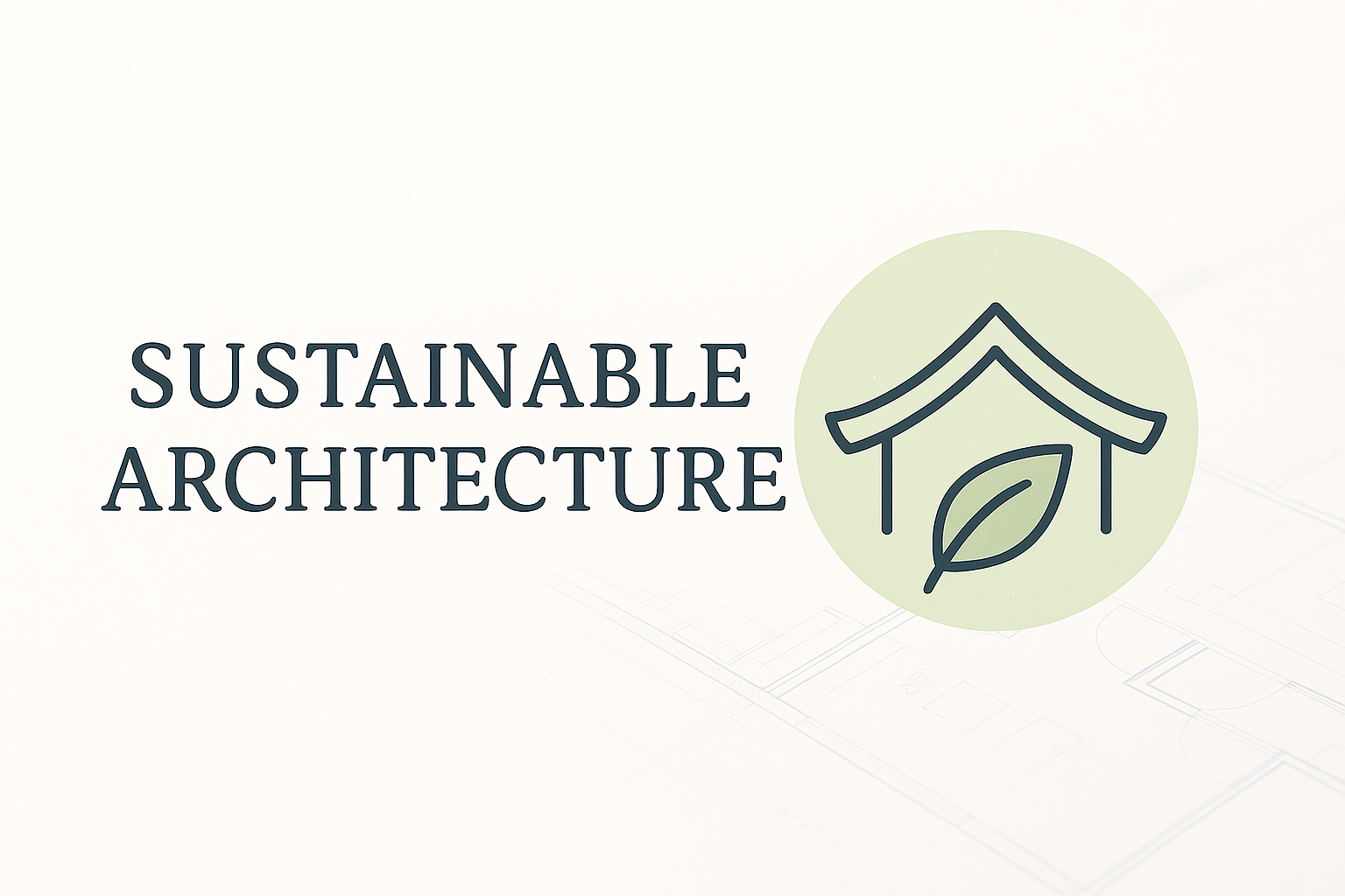 Sustainable architecture graphic with house roof.