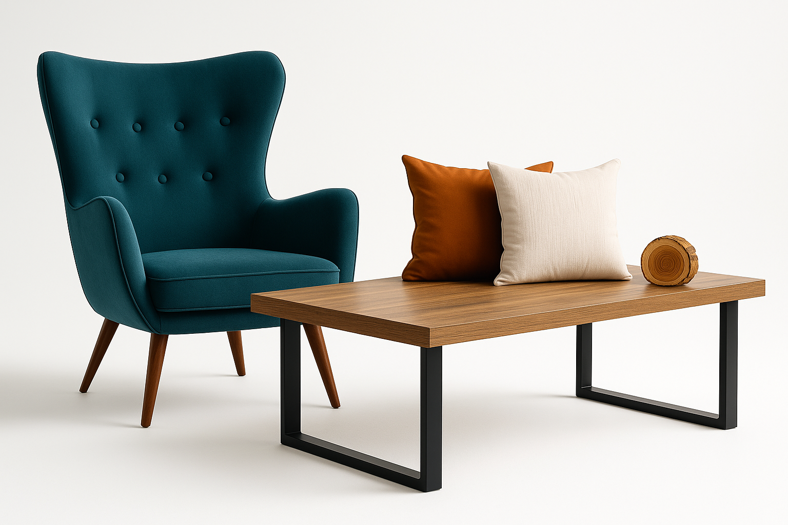 Infographic showing how architects select furniture, create sets, and compose interior layouts for functional design.