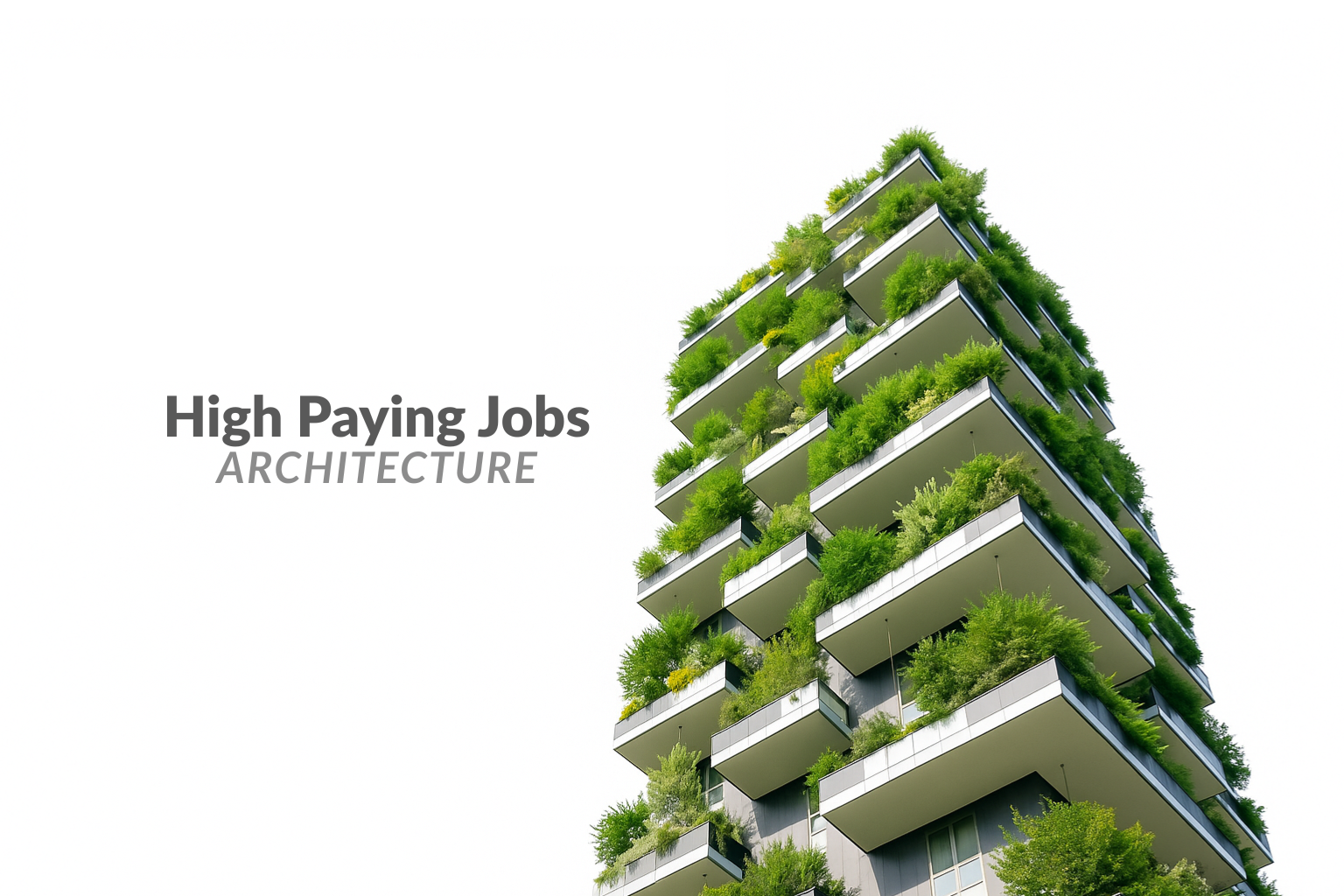 Green-covered skyscraper symbolizing modern high-paying architecture professions.