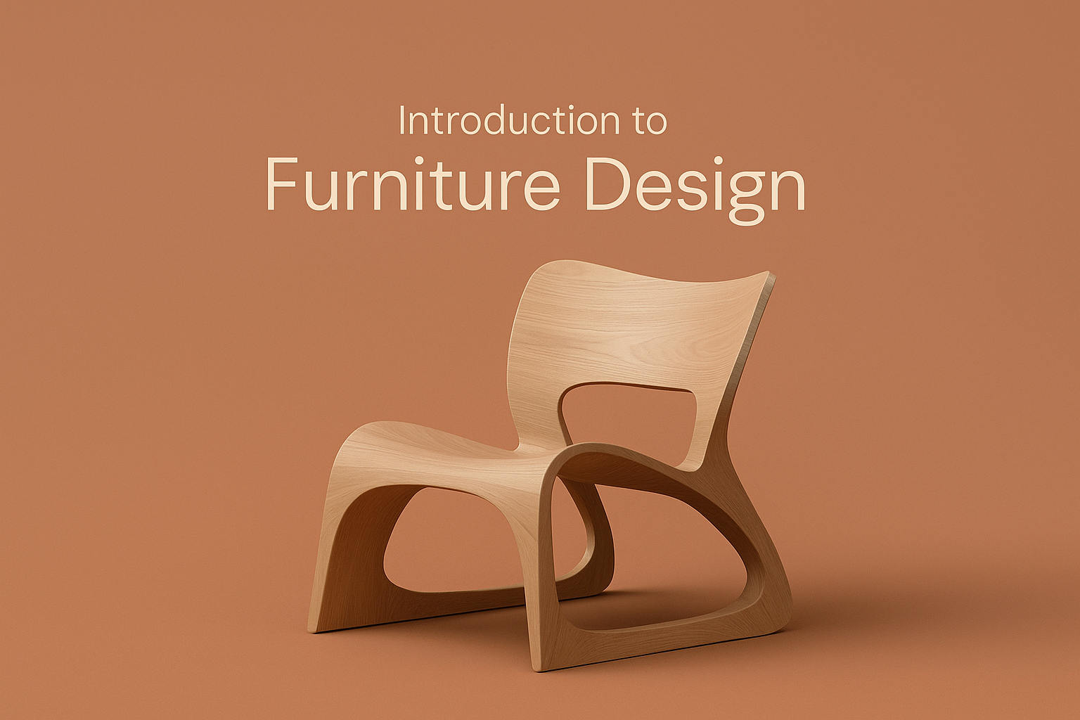 Modern furniture set with sofa, wooden tables, and chair showcasing minimalist design and harmony.