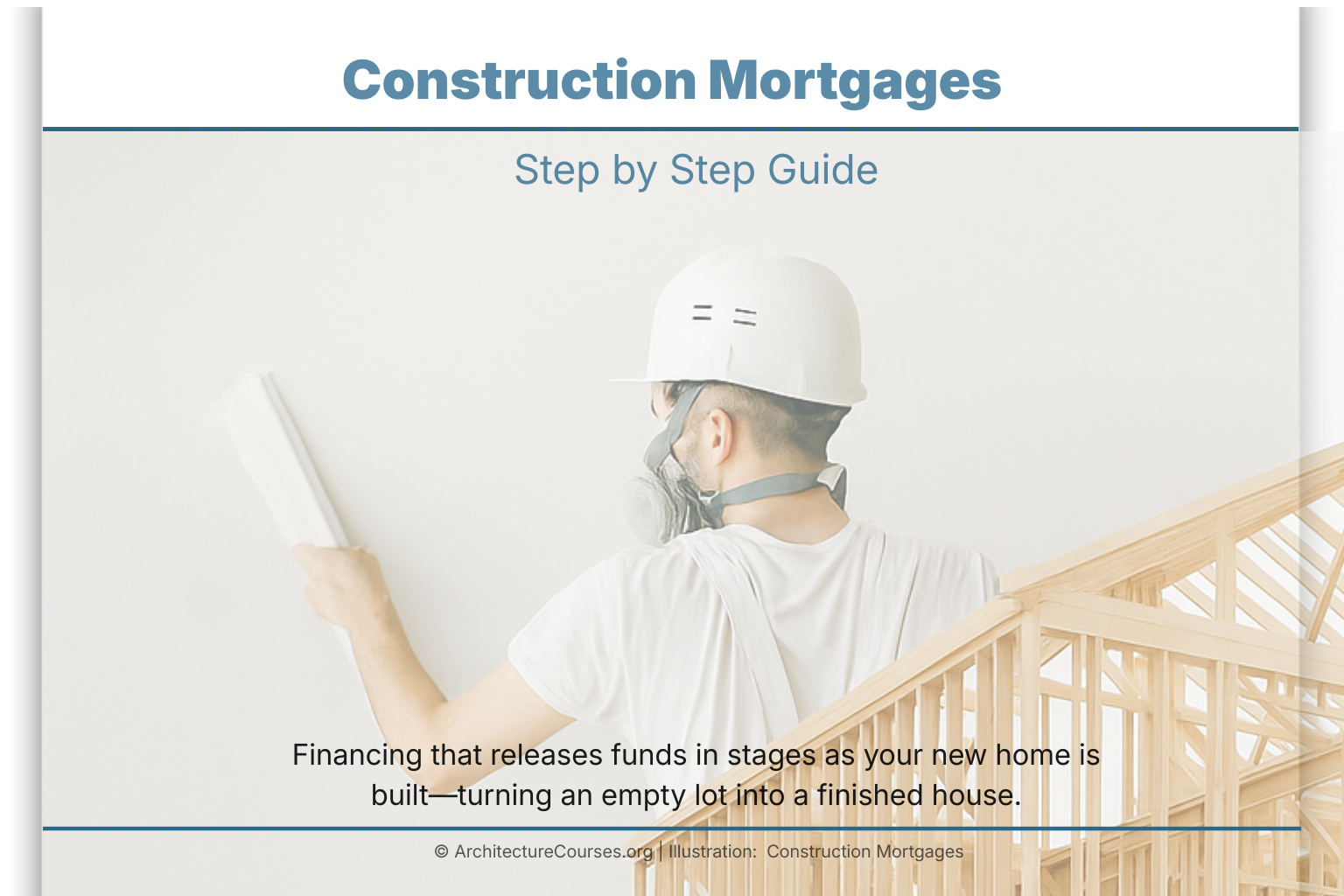 Step-by-step guide to construction mortgages and financing stages.