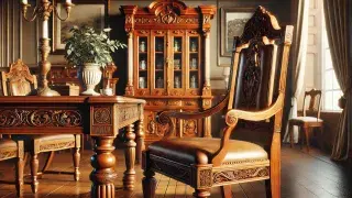 Realistic close-up of Georgian Colonial furniture.