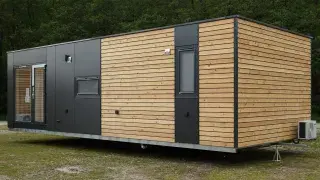 Movable tiny house model ADRIA designed as a compact, functional living caravan.