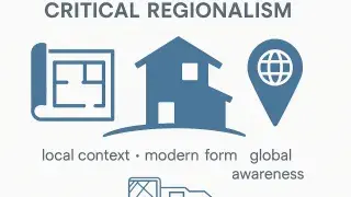Diagram showing icons for local context, house, and global awareness.