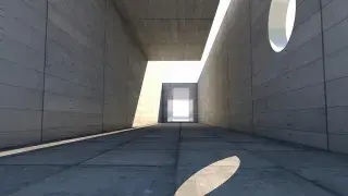 Minimalist concrete corridor in a contemporary building with clean lines and powerful simplicity.