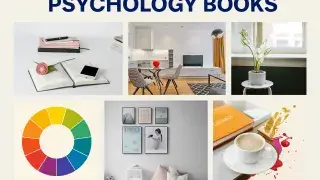 Collage of eight colorful images symbolizing psychology, thought, and creativity.