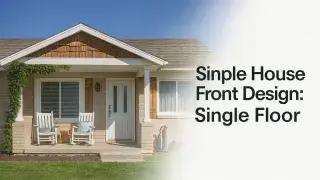 Single-floor house with front garden, patio seating, and clean landscaping.