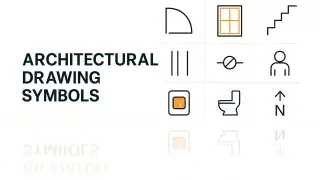 Infographic of architectural general drawing symbols.