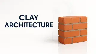 Clay bricks with architectural sketch lines.