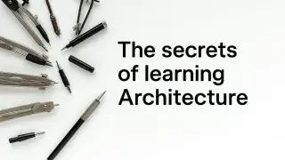 Drafting tools on glossy white surface with clean layout and architecture theme.