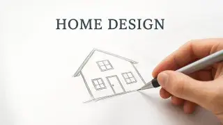 Sketch of a house representing architectural design and planning.