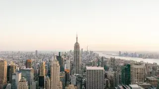 Manhattan skyline with Empire State Building.