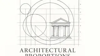 Architectural proportion study drawing with geometric ratios and balanced composition.