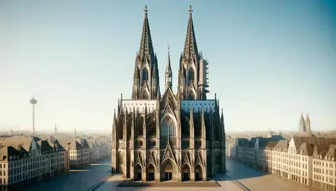 Captures the essence of Cologne Cathedral, showcasing intricate architectural details.