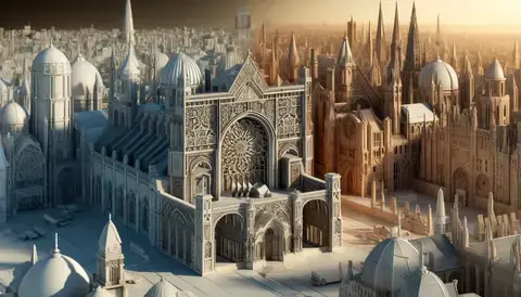 Visually striking render showing Islamic influence on global and European architecture, especially Gothic.