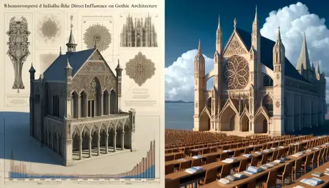Direct influence of Islamic architecture on Gothic, highlighting architectural elements.