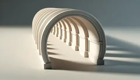 A straight-line depiction of a semi-cylindrical barrel vault.