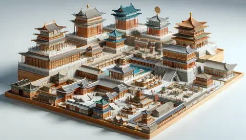 Timeline of ancient Chinese architecture from Xia to Qing Dynasty.