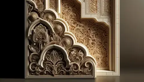 Arabesque patterns blending art and architecture.