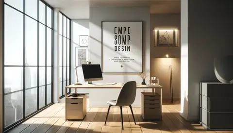 Minimalist workspace with sleek desk and modern computer.