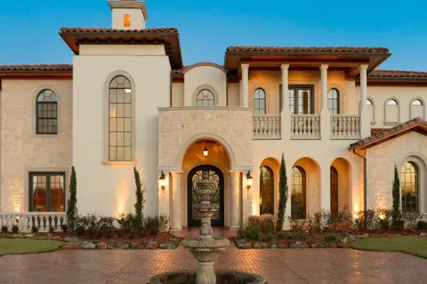 Spanish Mediterranean luxury villa exterior.