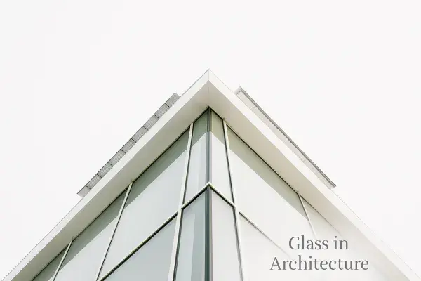 A glass façade design in modern architecture.