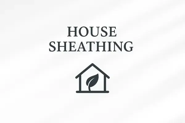 House exterior with wall sheathing panels during construction.