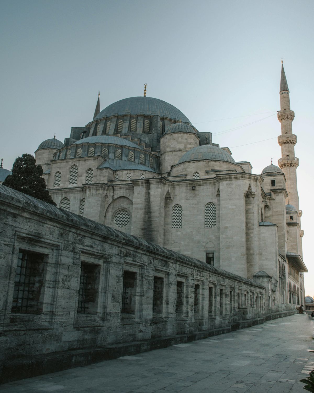 Süleymaniye Mosque seen from a quiet back street in Istanbul.